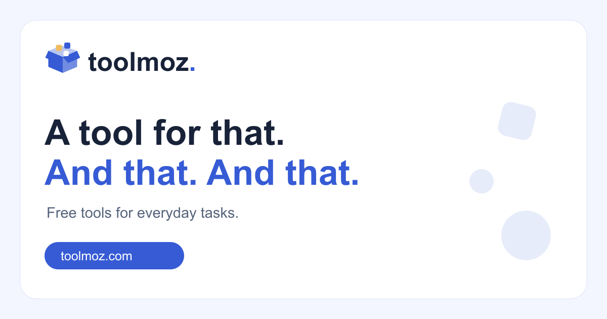 Toolmoz - I used AI to build a site with 800+ free tools. No ads, no tracking.